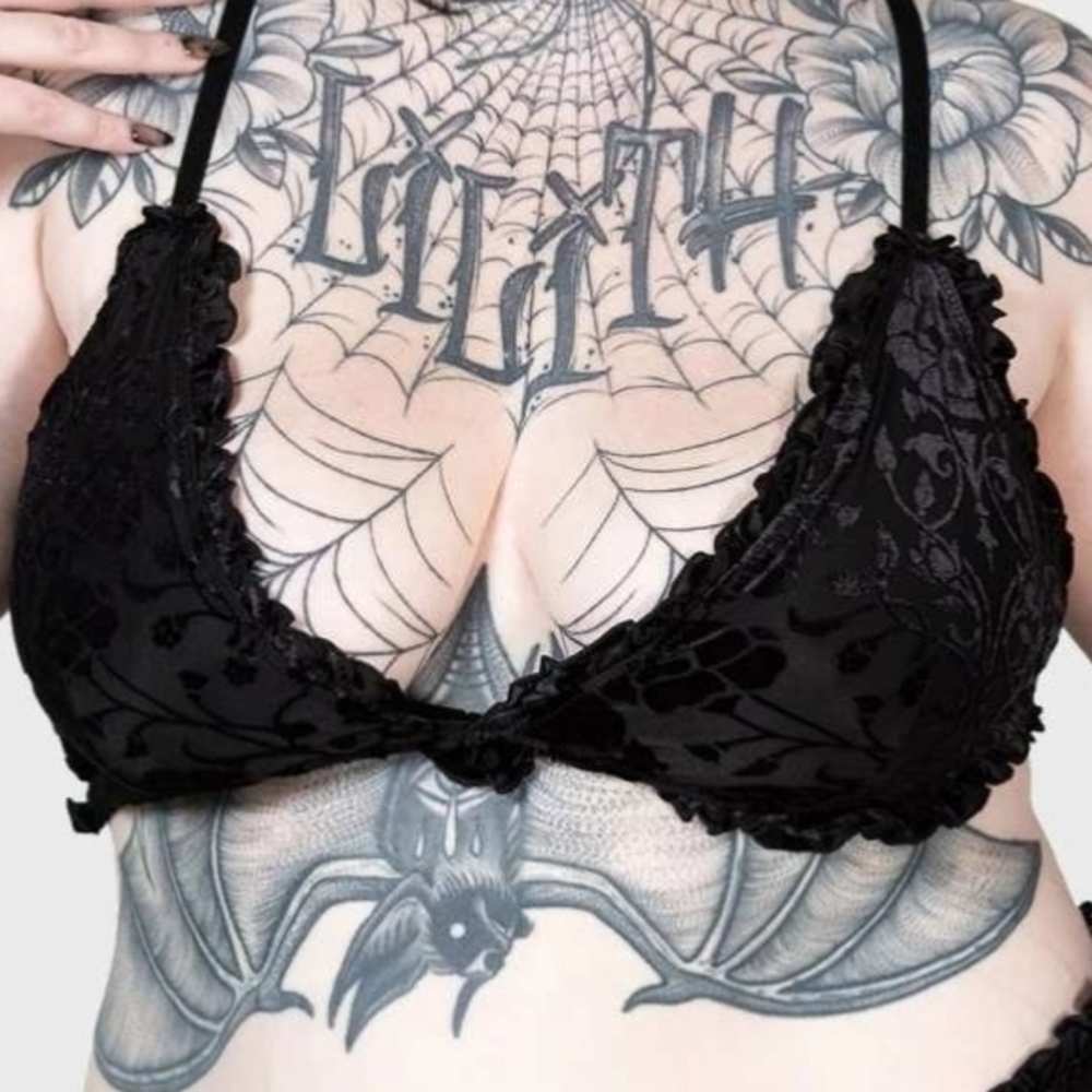 Killstar Black Velvet Bralette